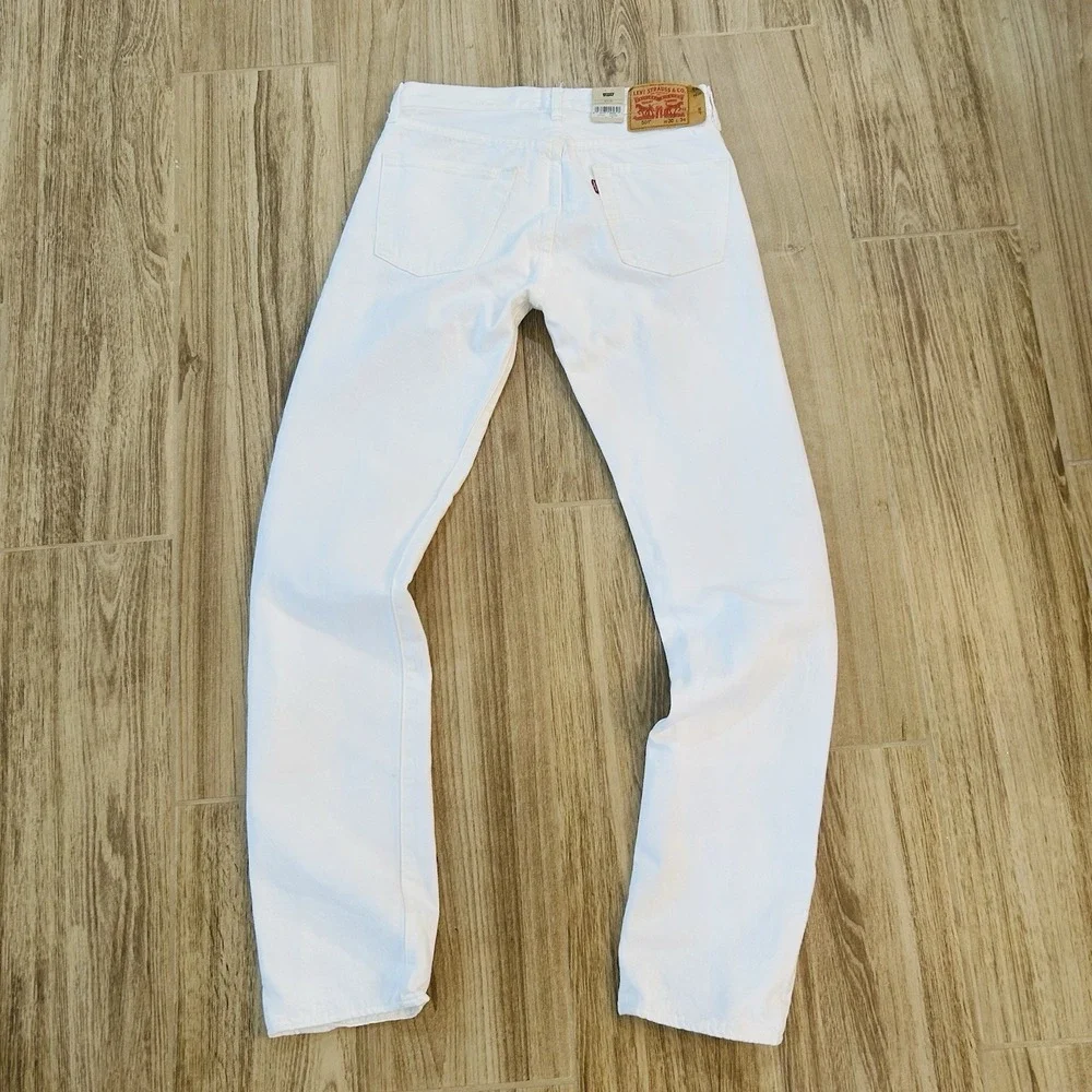NWT Levi's 501 Original White Denim Jeans Men's Size 30 X 34 New Button Fly